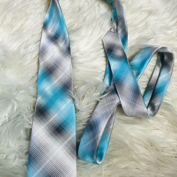 jf j.ferrar Other - JF J.Ferrar Blue and Grey Narrow Tie Easter Formal